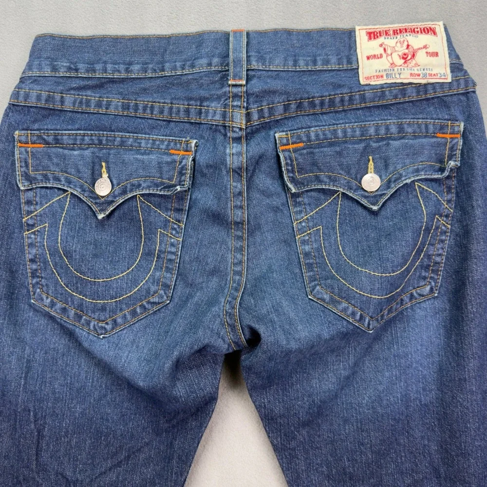 True Religion Billy Bootcut Jeans Size 38 Blue Denim Mens Pants